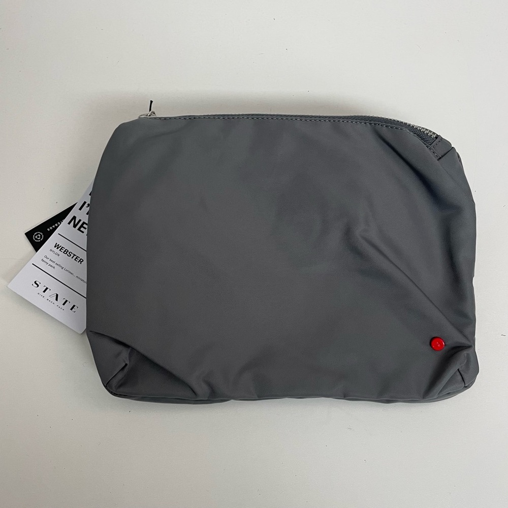 State Bag Lorimer Fanny Pack Belt Bag Zip Pocket Nylon Travel Grey Silver Unisex